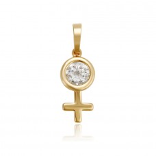 Apzeltīts kulons ar mirdzošiem cirkoniem